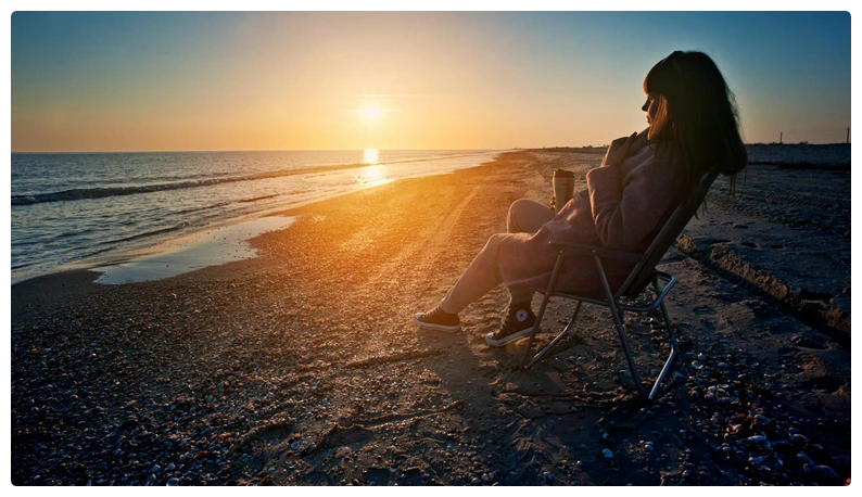 Self Aware Investor Relaxing Sunset
