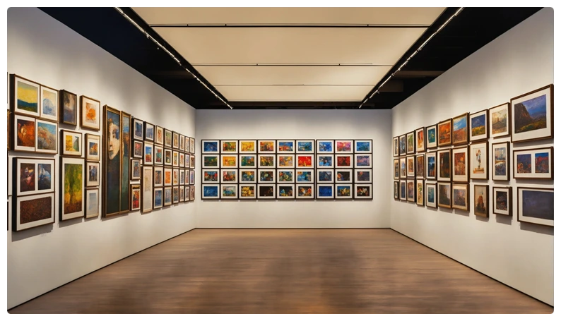 An art gallery subtly suggesting alternative investment opportunities.