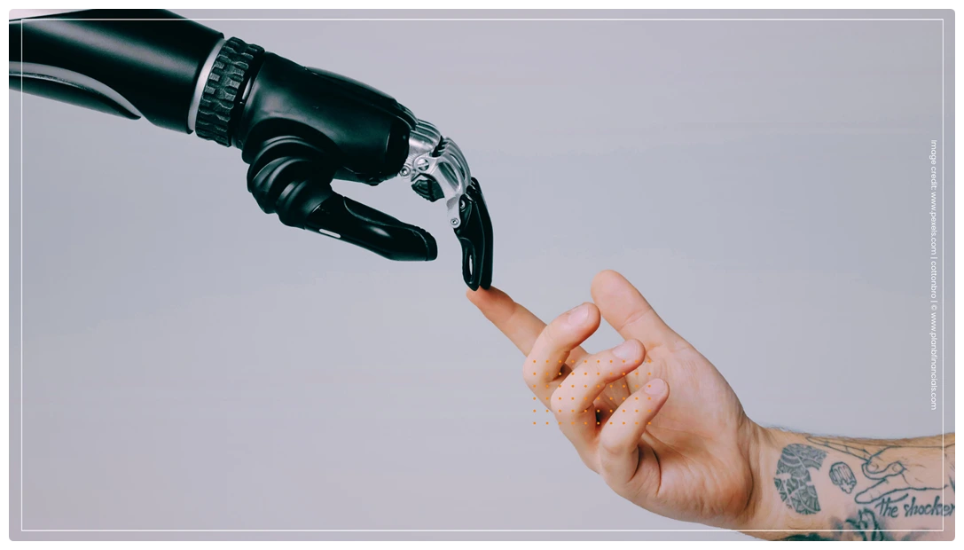 Human investor using AI tools for decision support